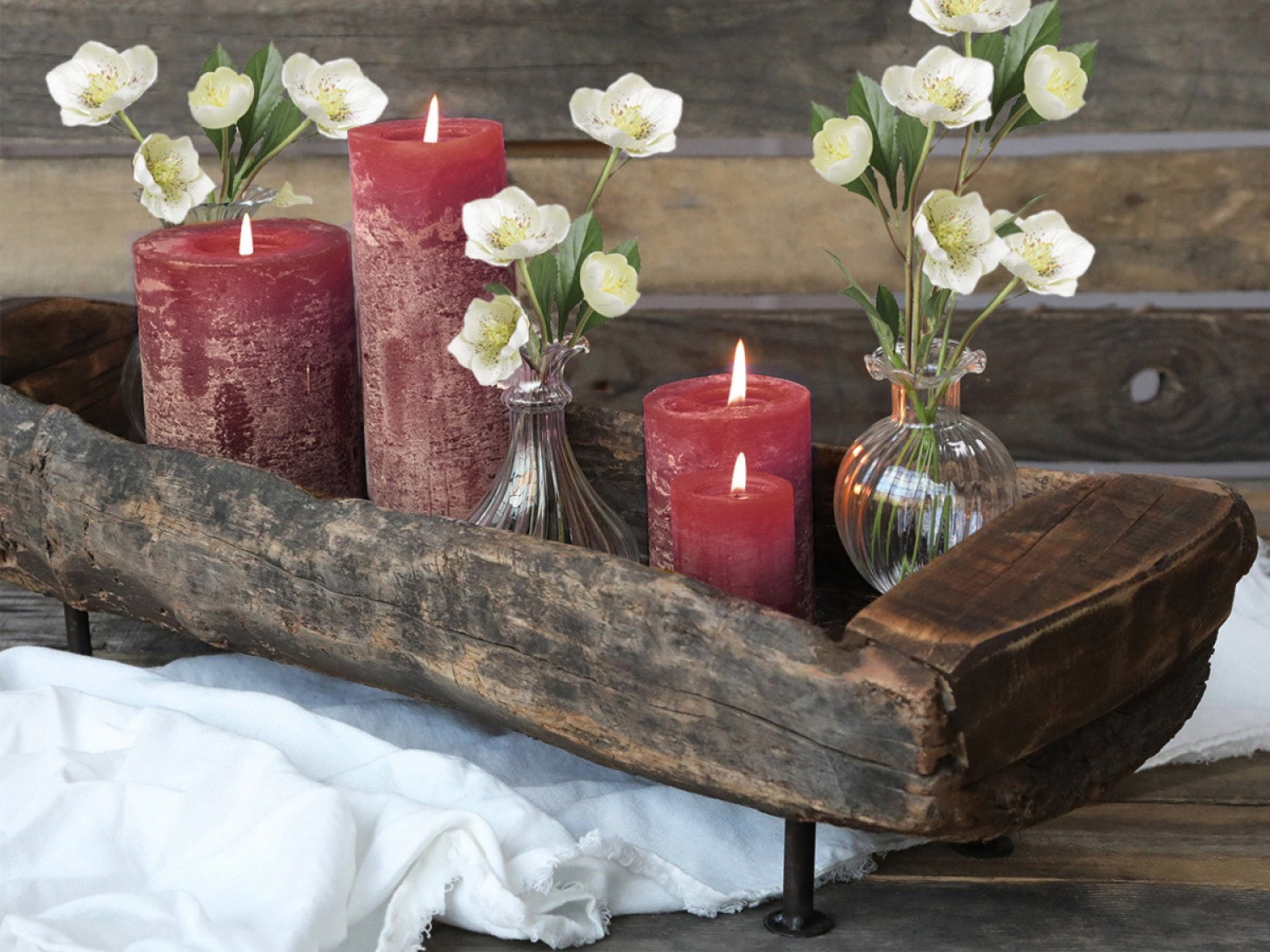 Dark Red Maroon Pillar Candle 150h