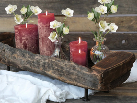 Dark Red Maroon Pillar Candle 150h