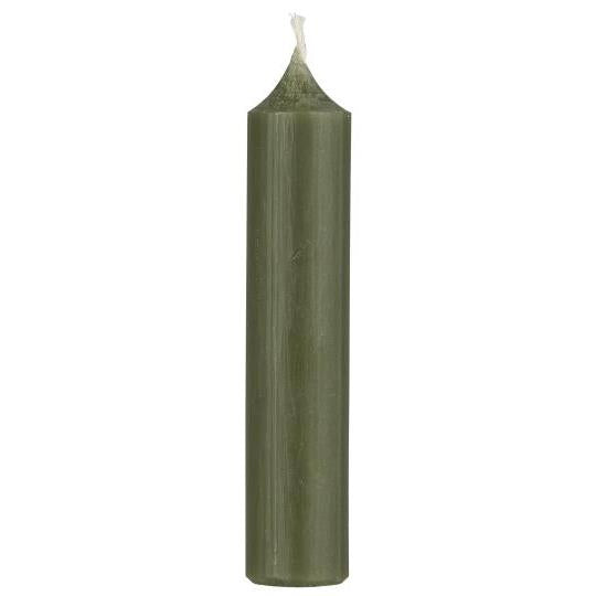 Short dinner candle forest green rustic