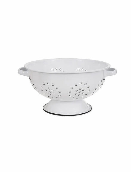 Enamel Colander - White