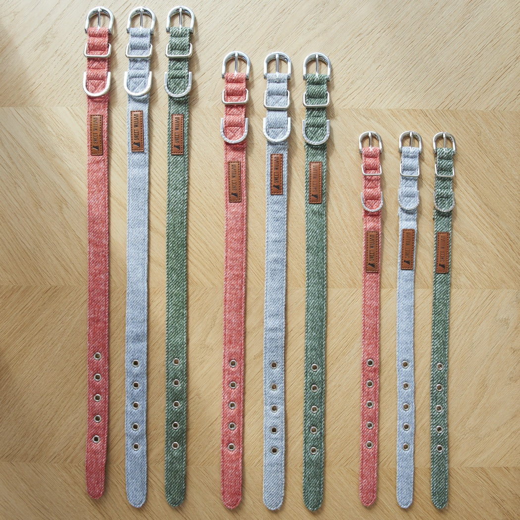 Tweed Dog Collar Grey Large