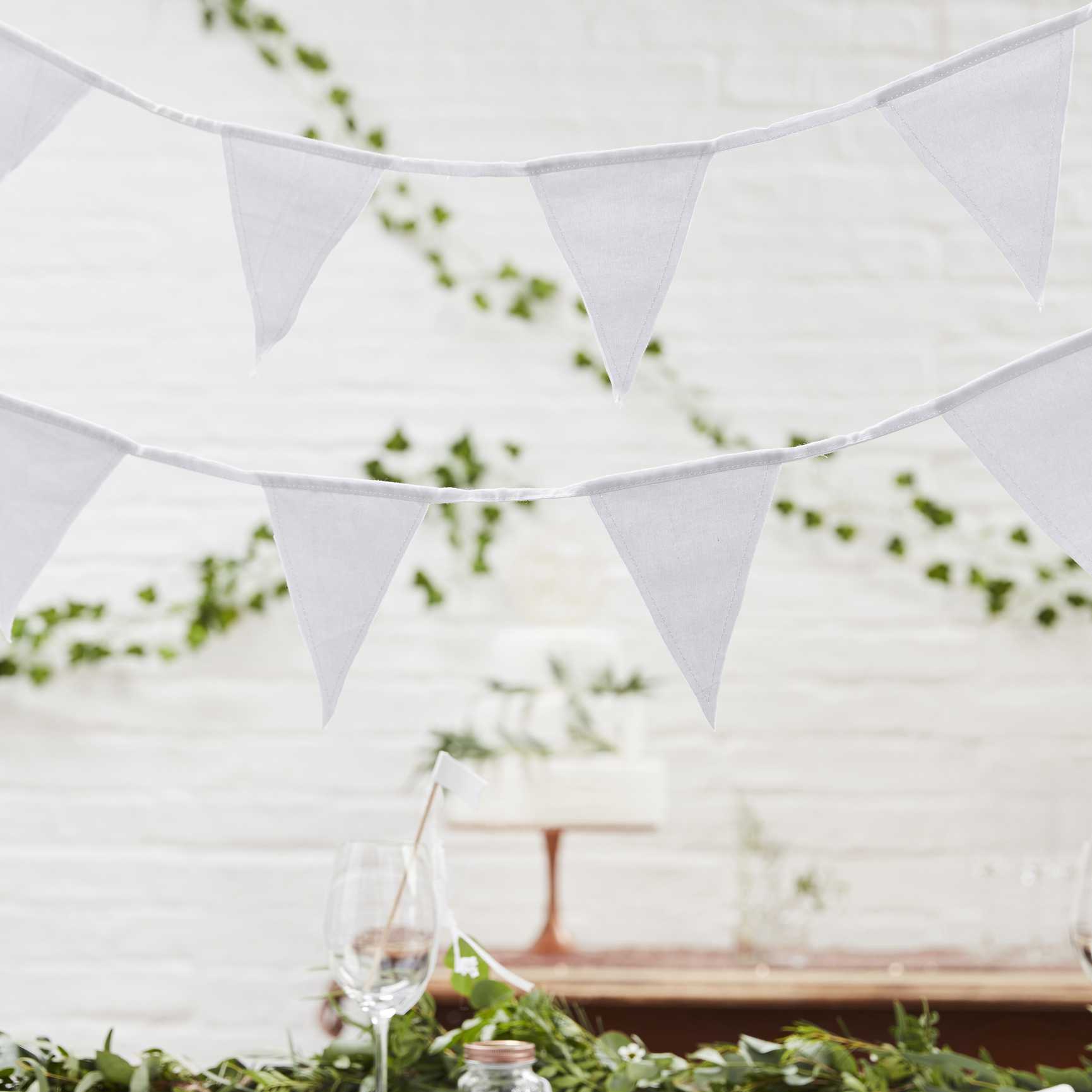 White Fabric Bunting