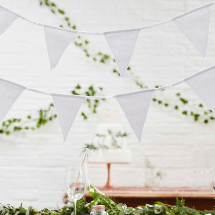 White Fabric Bunting