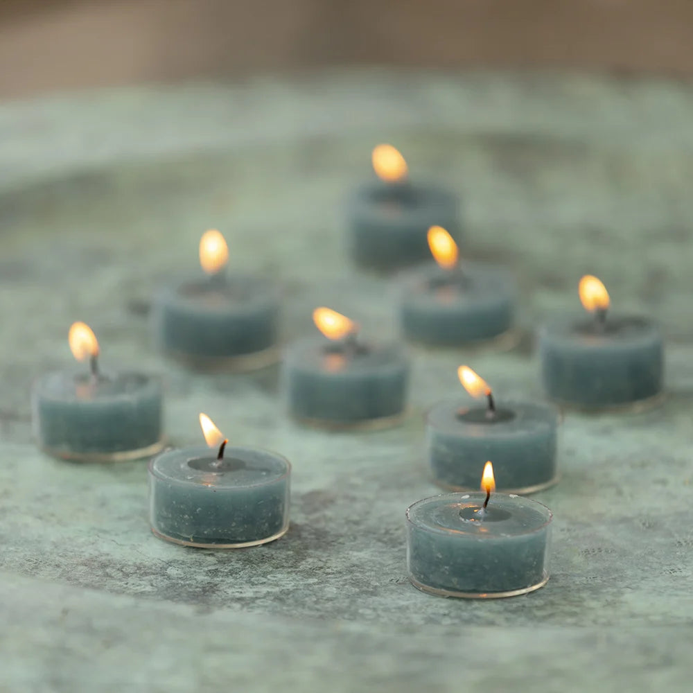 Rustic Tealights Petrol Blue