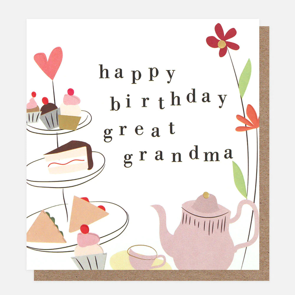 Happy Birthday Great Grandma Tea & Cake
