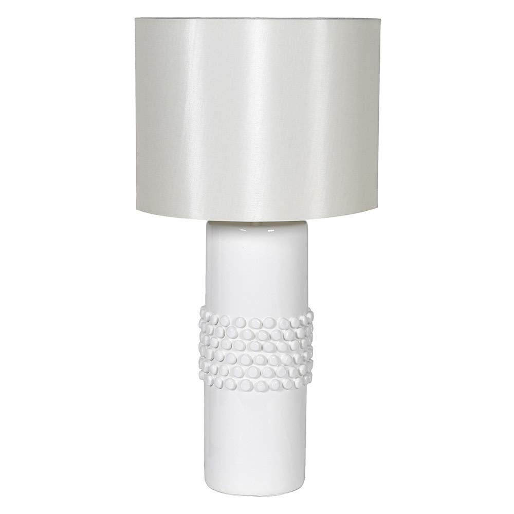 White Dotted Ceramic Table Lamp