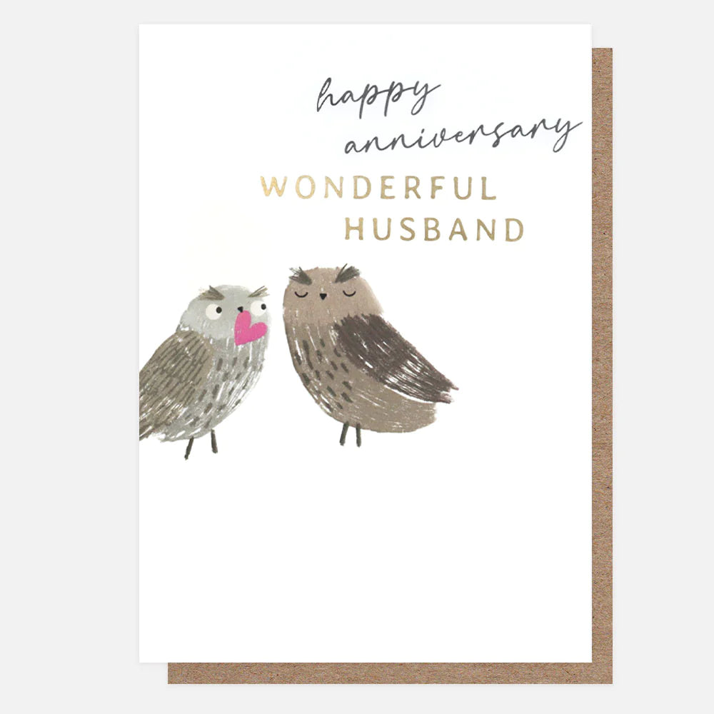 Happy Anniversary Wonderful Husband Owls