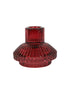 Geometric Small Burgundy Red Glass Candle Holder