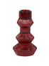 Geometric Burgundy Red Glass Candlestick Holder