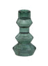 Geometric Sage Green Glass Candlestick Holder