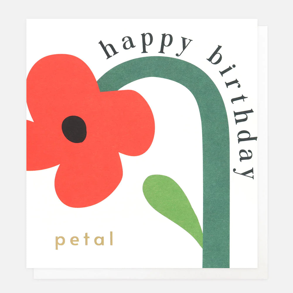 Happy Birthday Petal Red Poppy