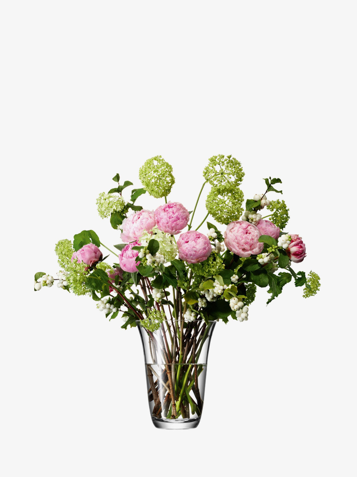 Flower Open Bouquet Vase H23cm Clear
