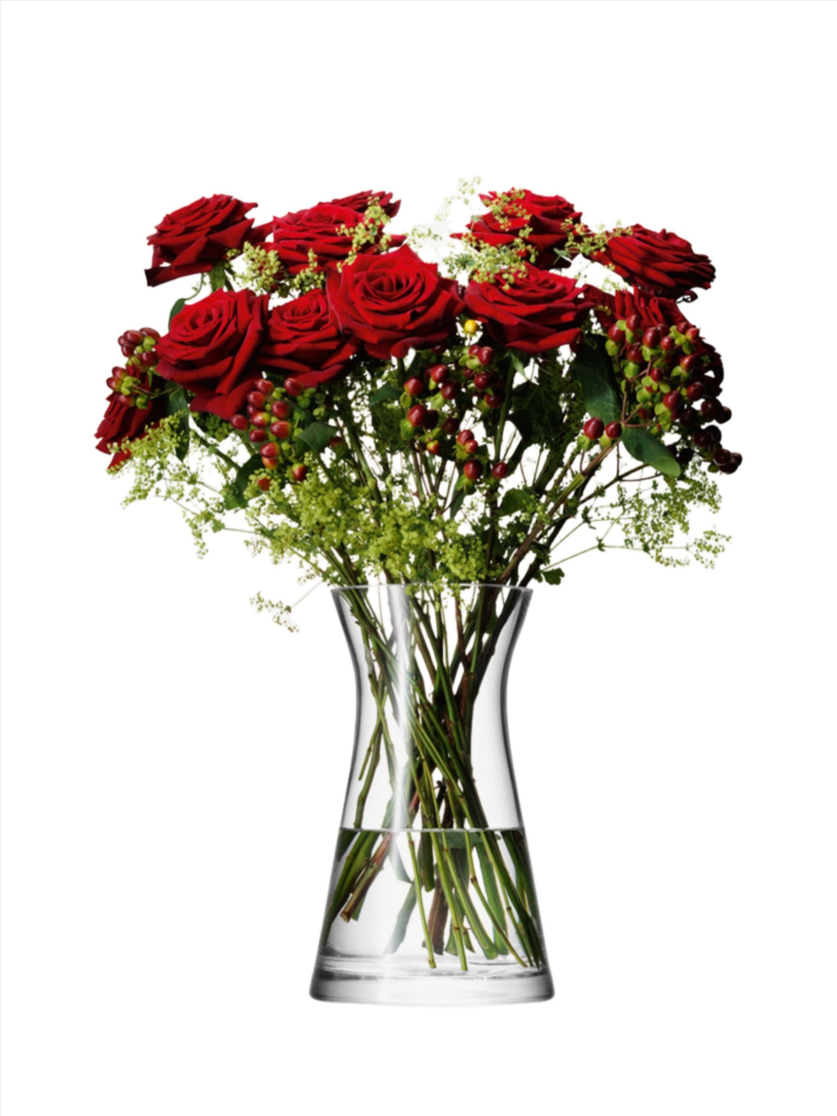 Flower Mixed Bouquet Vase H29cm Clear