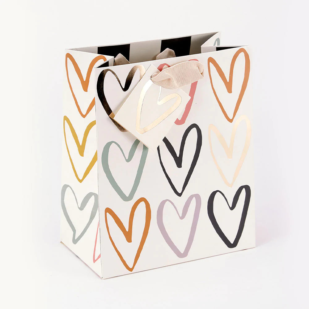 Outline Hearts Medium Gift Bag