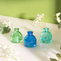 Cool Toned Mini Bud Vases Set of 3