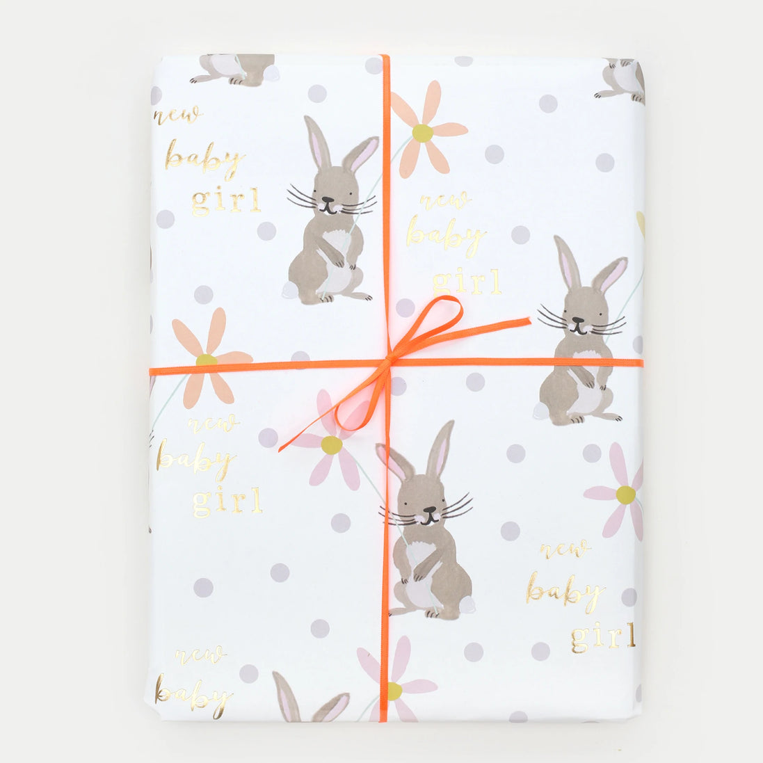 Baby Girl Bunny Gold Foil Wrap