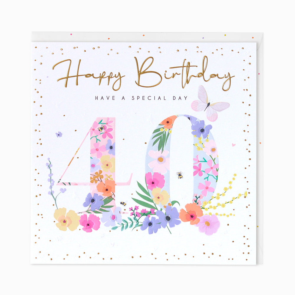 40 Birthday Special Day Floral Luxe Birthday Card