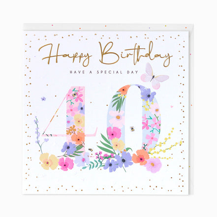 40 Birthday Special Day Floral Luxe Birthday Card