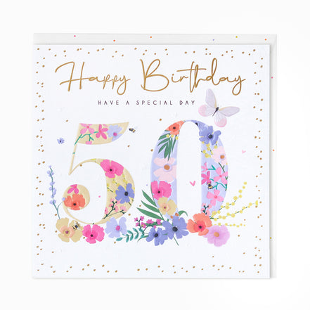 50 Birthday Special Day Floral Luxe Birthday Card