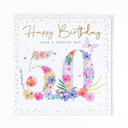50 Birthday Special Day Floral Luxe Birthday Card