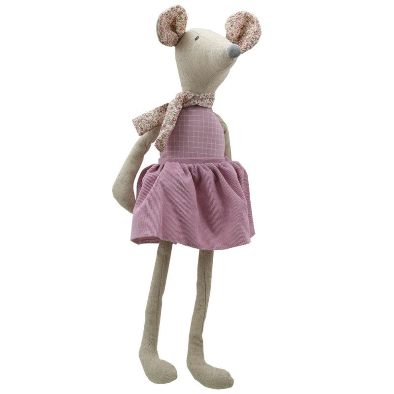 Linen Mouse in Pink Linen Dress