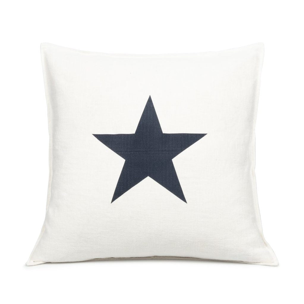 Square Cushion Charcoal Star-White