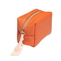 Orange Mini Cube Pu Cosmetic Bag