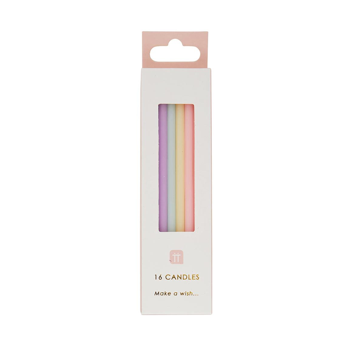 Tall Pastel Candles, 10cm - 16 Pack