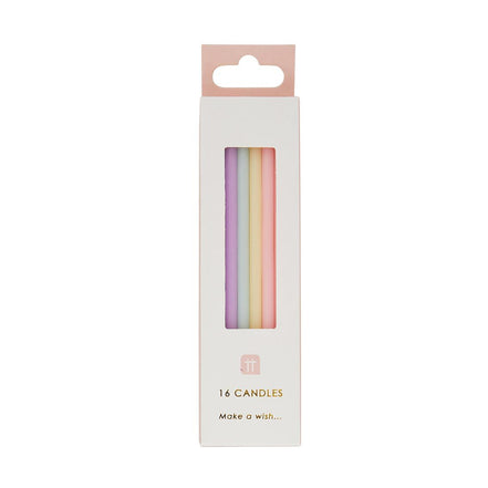 Tall Pastel Candles, 10cm - 16 Pack