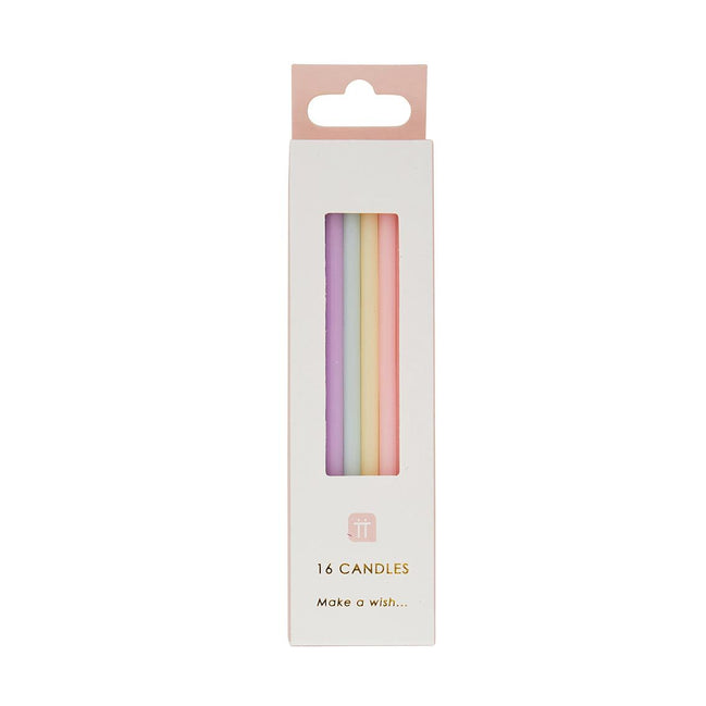 Tall Pastel Candles, 10cm - 16 Pack