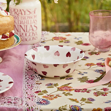 Pink Hearts Cereal Bowl