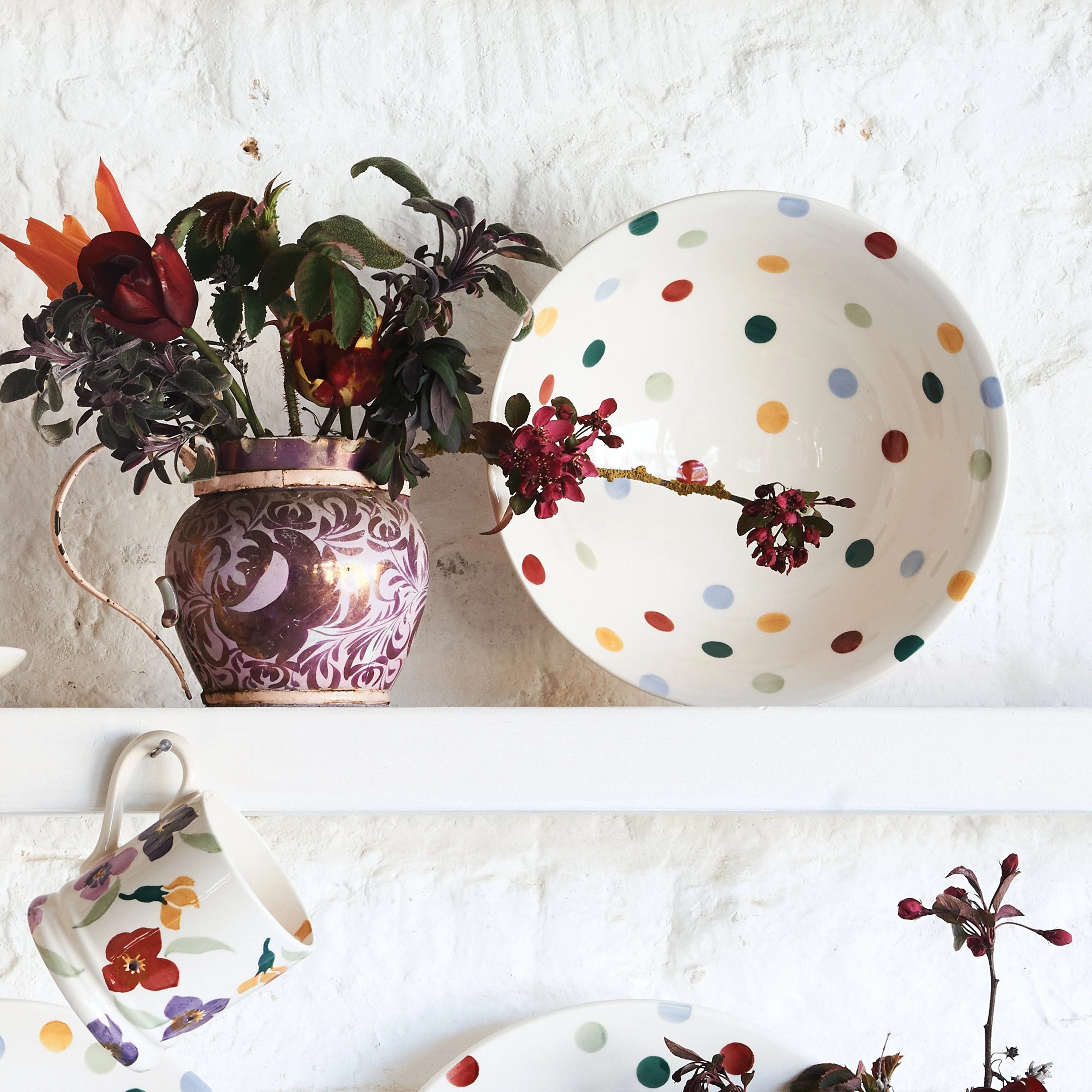 Polka Dot Medium Pasta Bowl