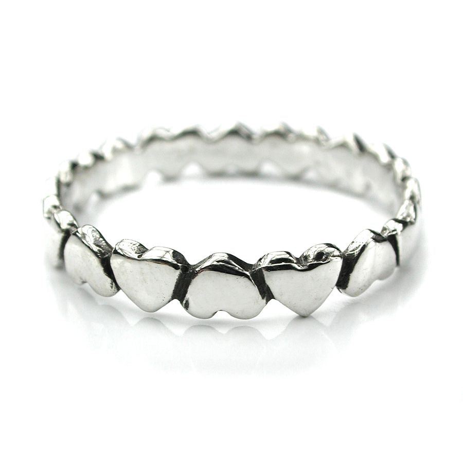 Sterling Silver Hearts Ring - Large