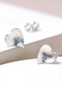 Silver Concave Heart Stud Earrings