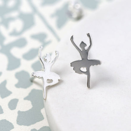Sterling Silver Dancer Stud Earrings