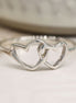 Sterling silver linked heart Ring - Medium
