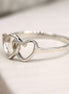 Sterling silver linked heart ring - Large