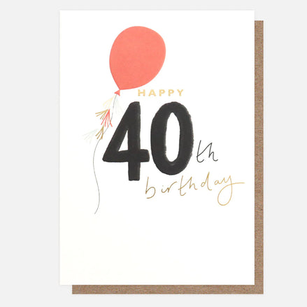 Happy 40th Birthday Balloons Card