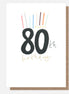 Happy 80th Birthday Candles Card