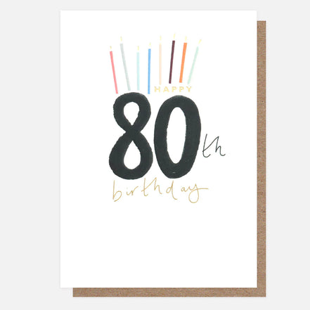 Happy 80th Birthday Candles Card
