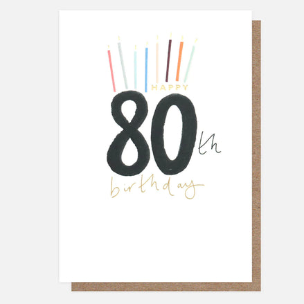 Happy 80th Birthday Candles Card