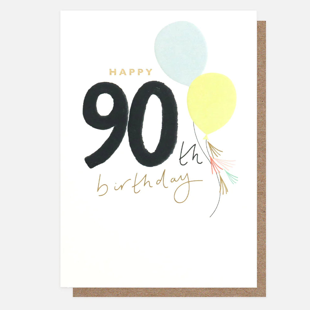 Happy 90th Birthday Balloons Card