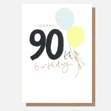 Happy 90th Birthday Balloons Card