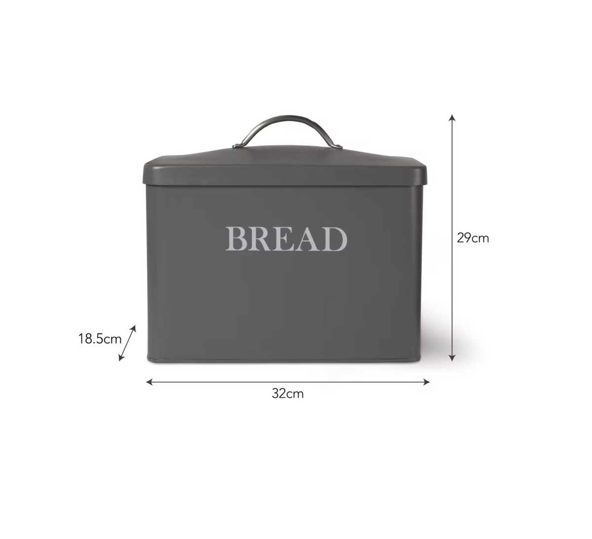 Steel Bread Bin - Charcoal