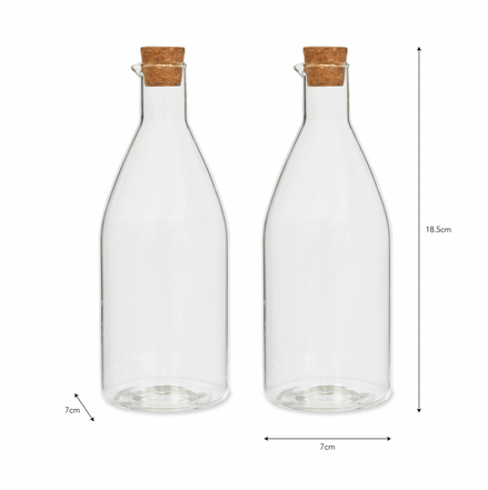 Oil and Vinegar Glass Bottle Set of Two
