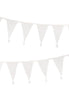 White Cotton Fabric Bunting, 4m