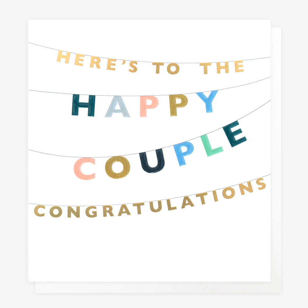 Heres to the Happy Couple Bunting - Wedding Card