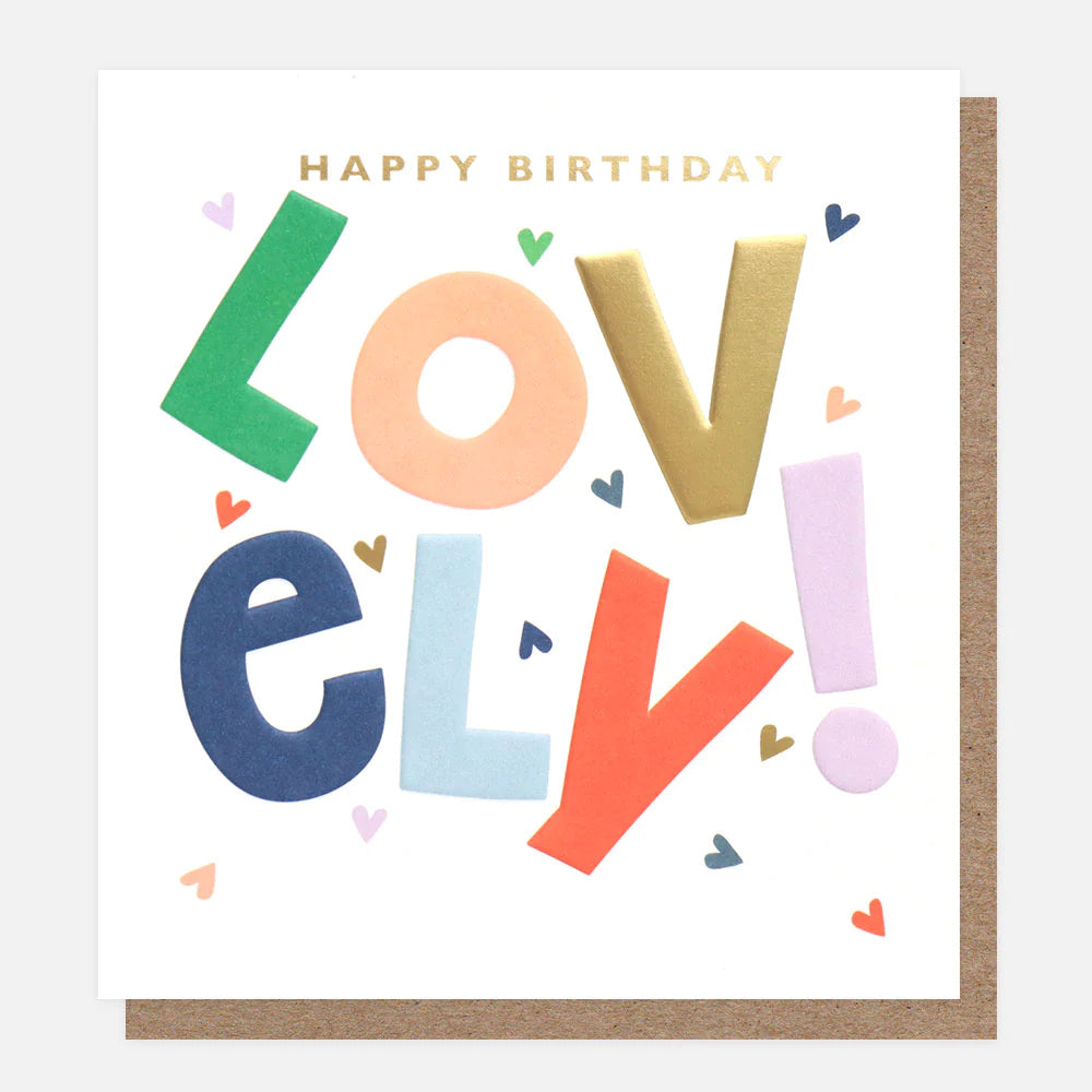 Happy Birthday Lovely Text Heart Confetti