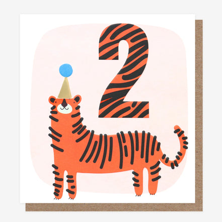 2nd Birthday Tiger Birthday Card