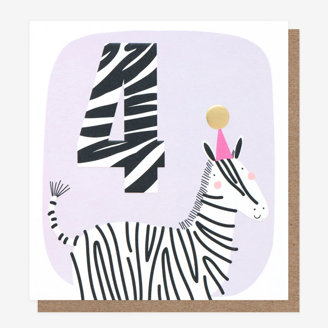 4th Zebra Birthday Card